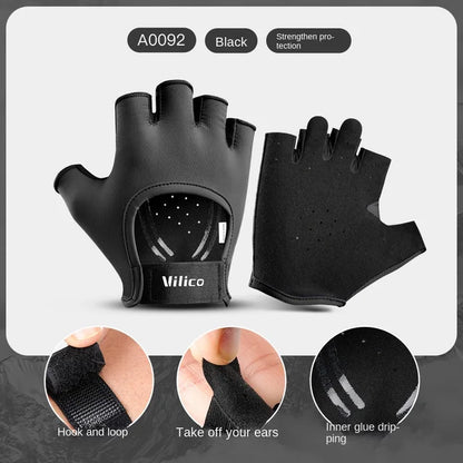 Fitness yoga gloves with half finger iron rubbing anti slip wear-resistant and anti cocoon gloves